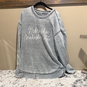 Nebraska Cornhusker State Women's Gray Sweater